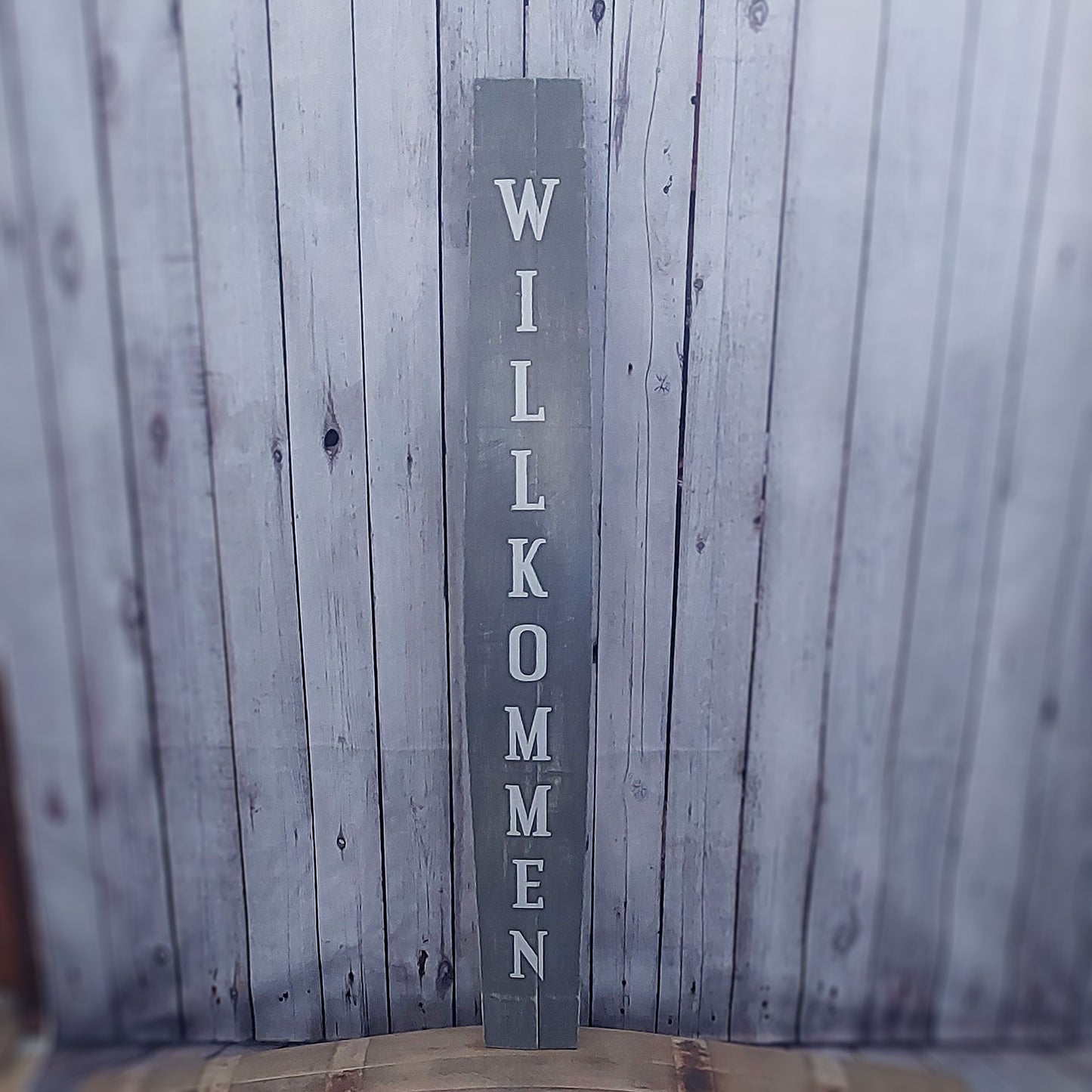 Fassdaube "Willkommen"